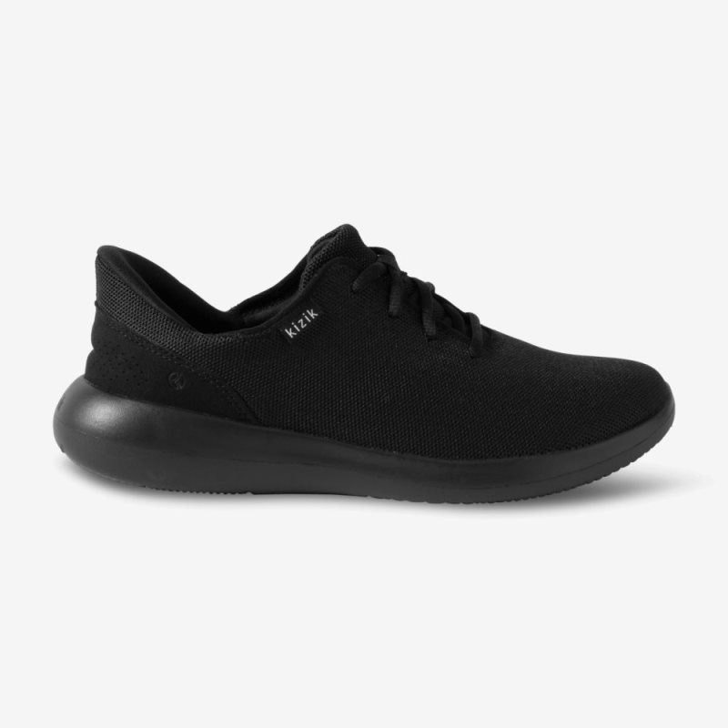 Black Black Kizik Madrid Eco Knit Men's Sneakers | ZHKD6470