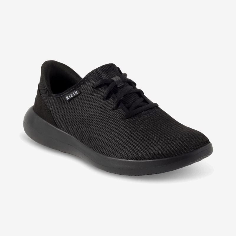 Black Black Kizik Madrid Eco Knit Women's Sneakers | CJQU1017