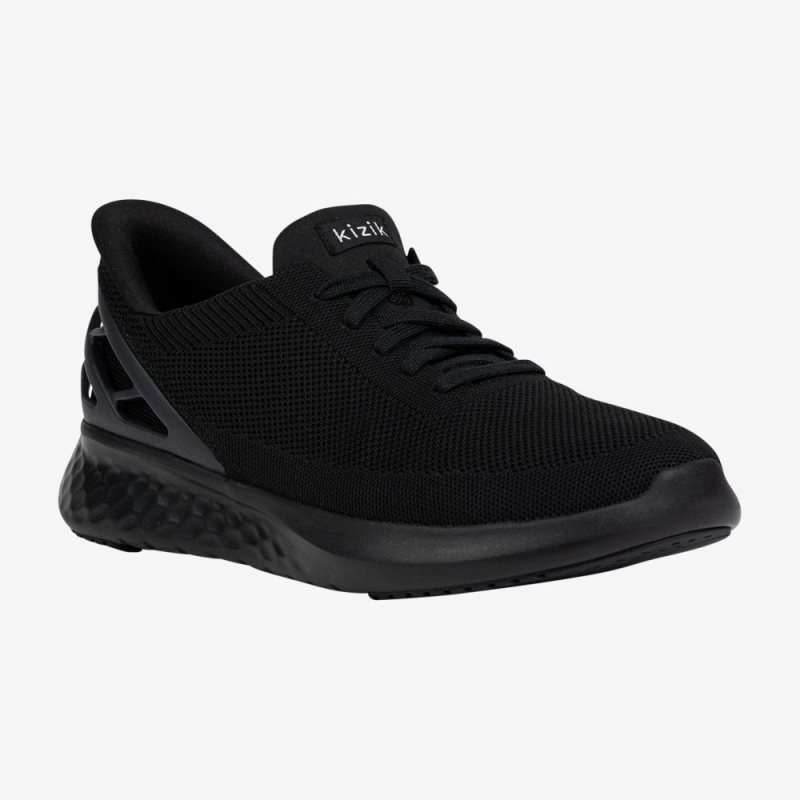 Black Kizik Athens Men's Sneakers | EHBM0508