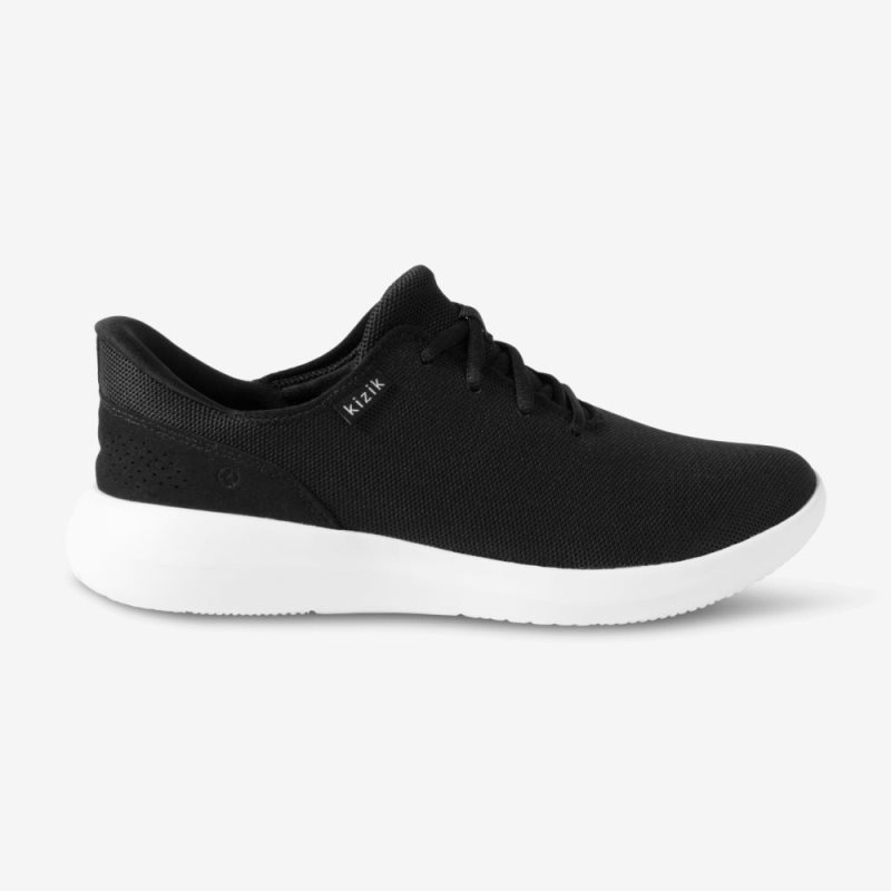 Black Kizik Madrid Eco Knit Men's Sneakers | OIHB4279