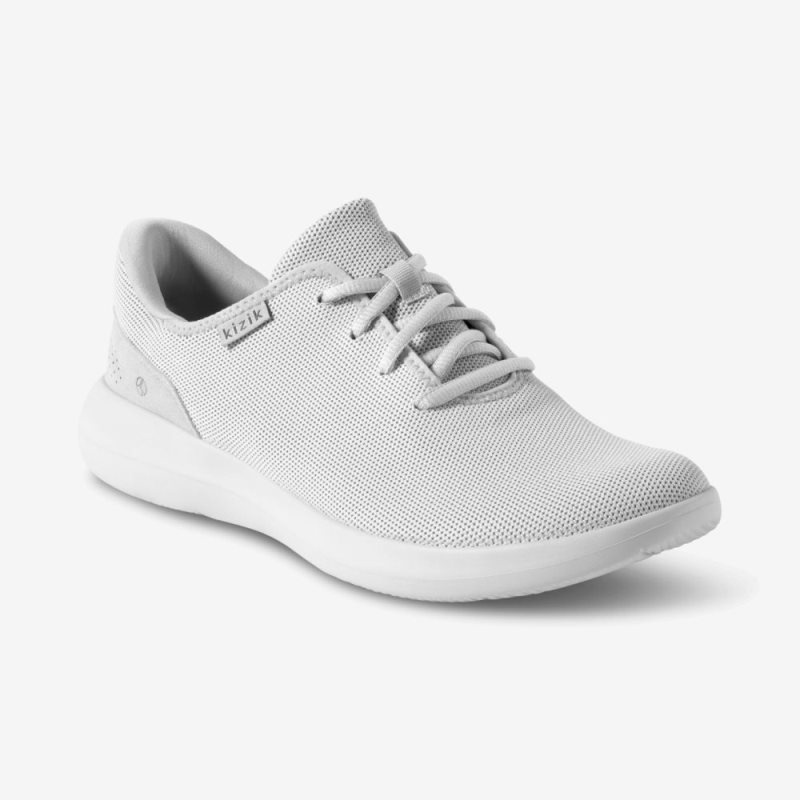 Grey Kizik Madrid Eco Knit Women's Sneakers | UWJZ6049