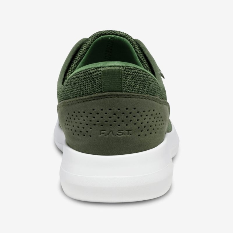 Olive Kizik Madrid Eco Knit Men's Sneakers | TJHR3974