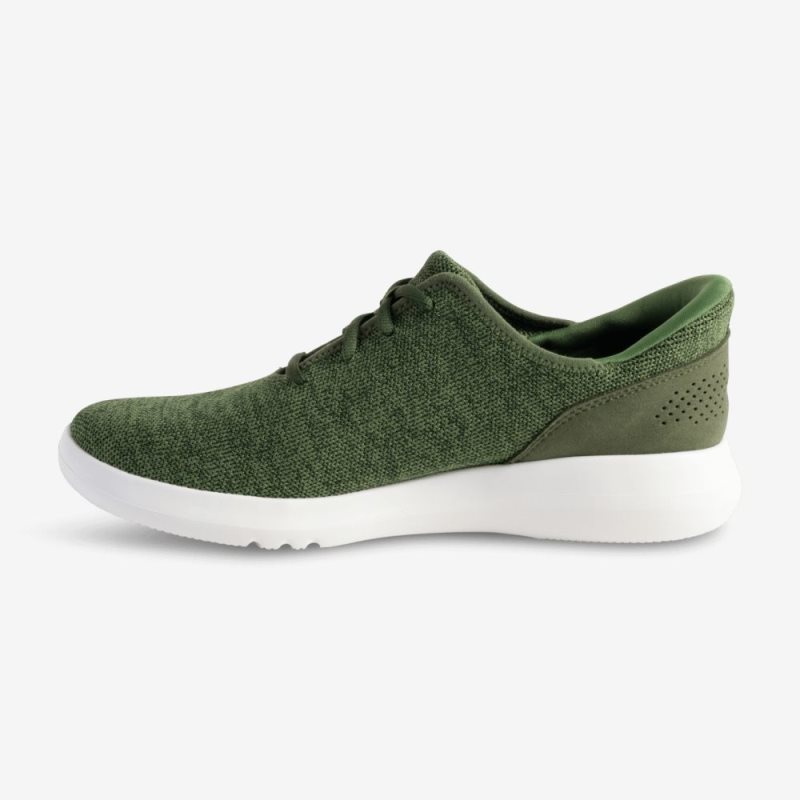 Olive Kizik Madrid Eco Knit Men's Sneakers | TJHR3974