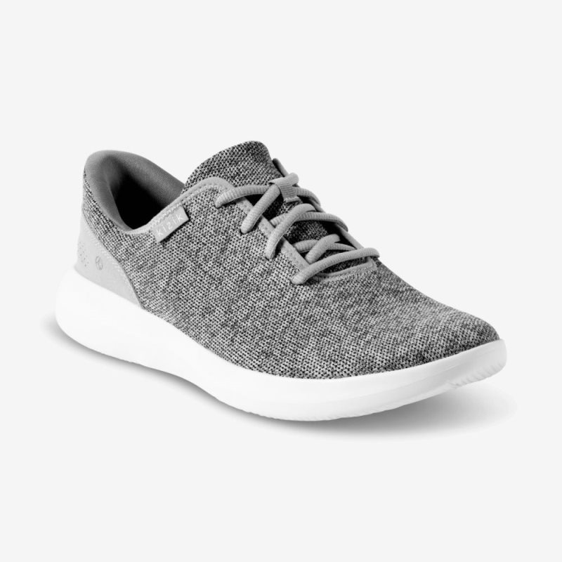 Red Grey Kizik Madrid Eco Knit Men's Sneakers | WADF2417